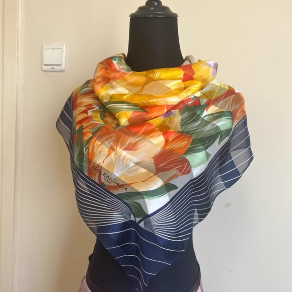 Balenciaga Accessories - Balenciaga Japanese Vintage Silk Scarf